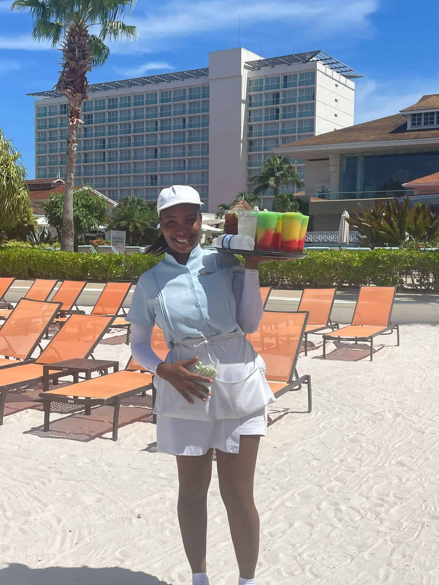 Bartender on beach Jamaica