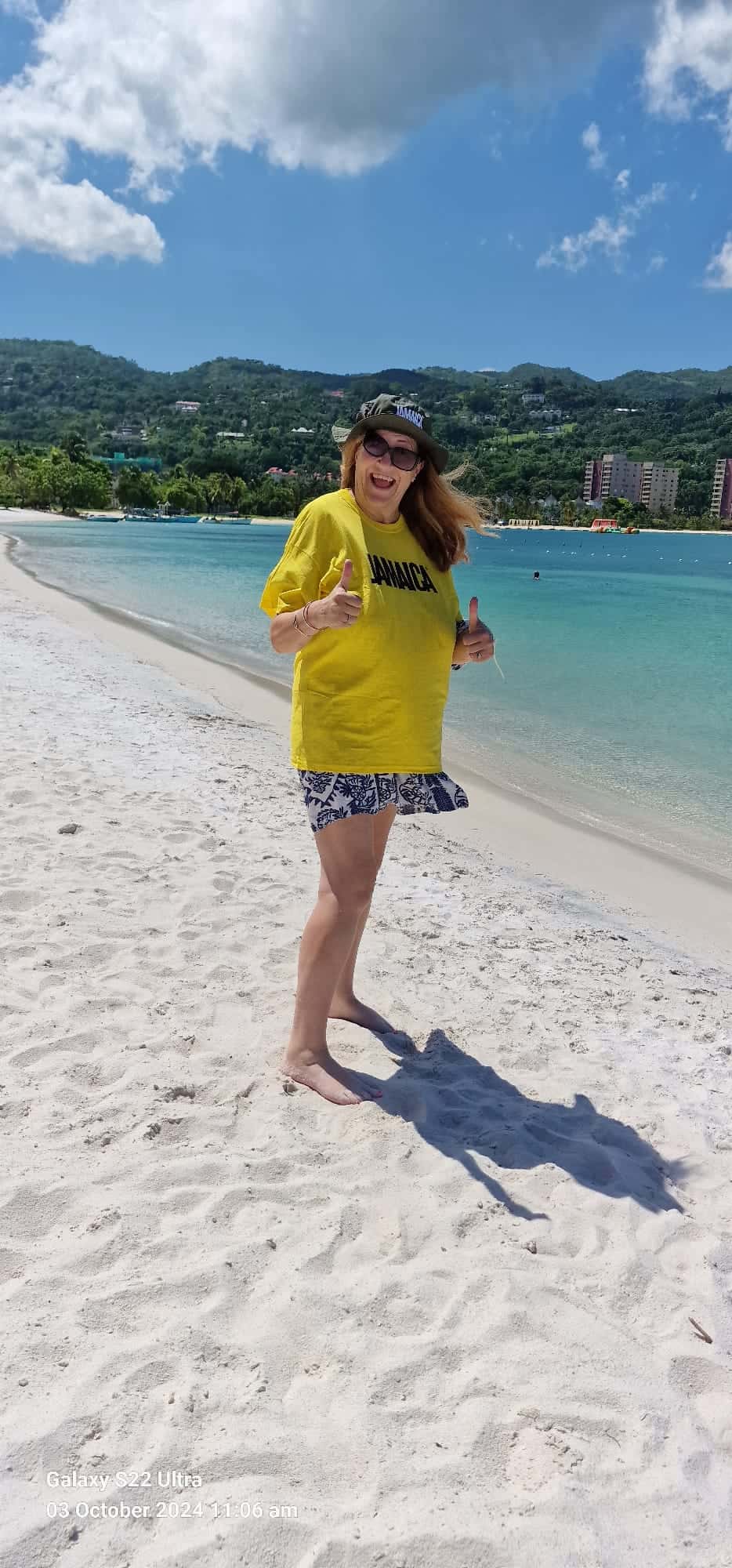 Helen on the beach in Jamaica