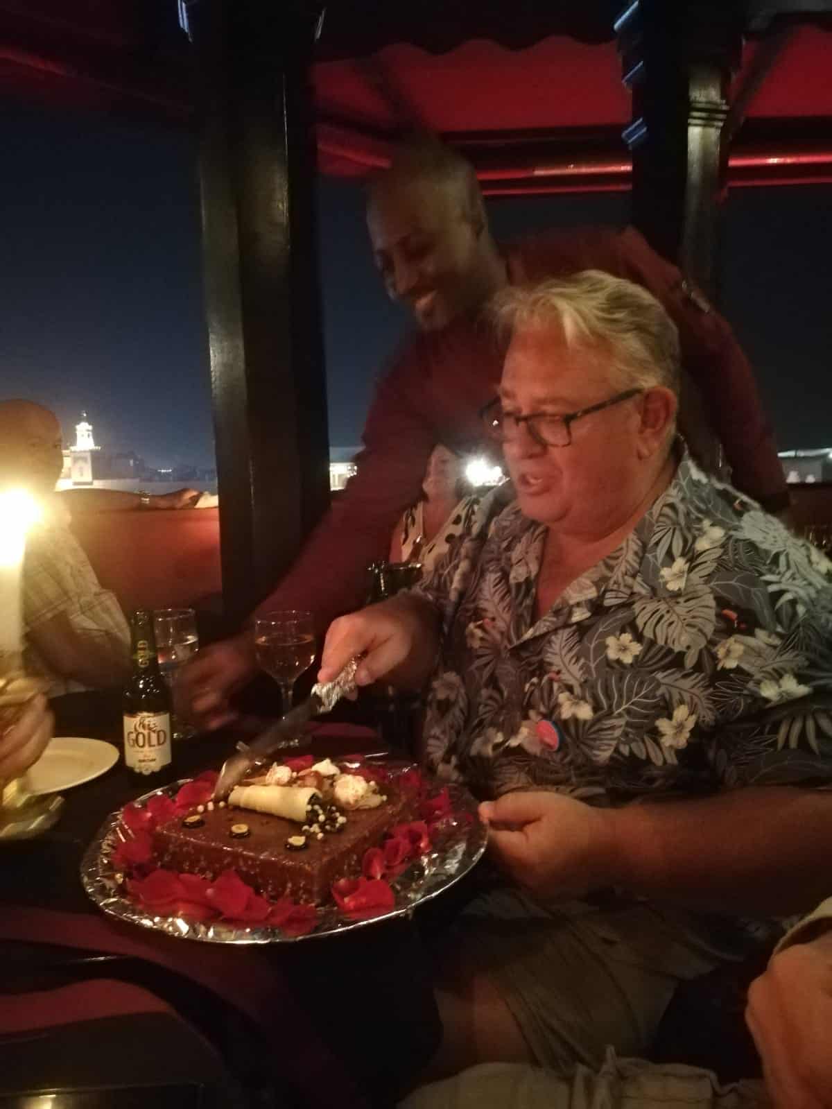 jonny with birtday cake marrakech