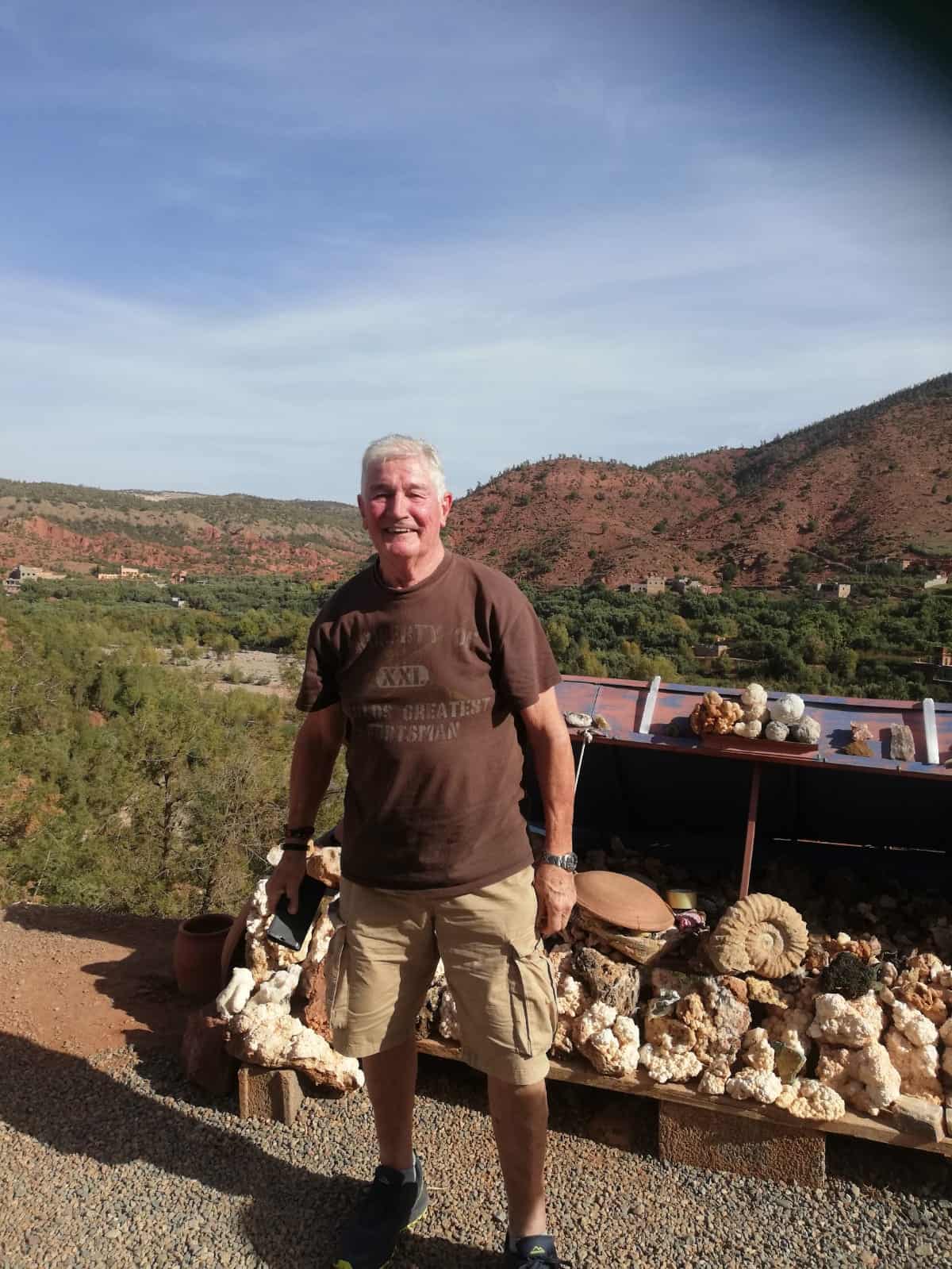traveller in atlas mountains